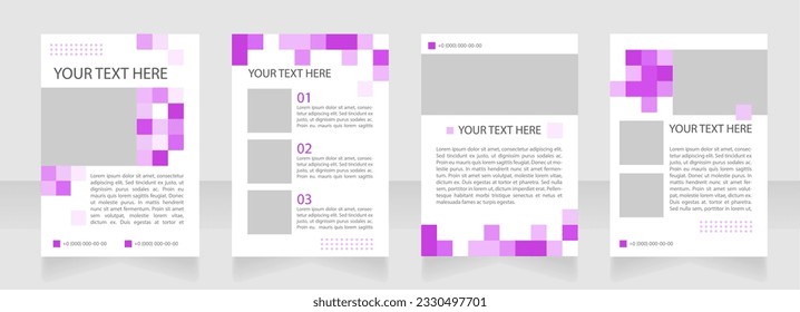 Konferenzplan leere Broschüren Layout Design. Event-Programm. Vertikale Plakatvorlage mit leerem Kopienraum für Text. Vorgefertigte Sammlung von Unternehmensberichten. Bearbeitbare Flyer-Papierseiten