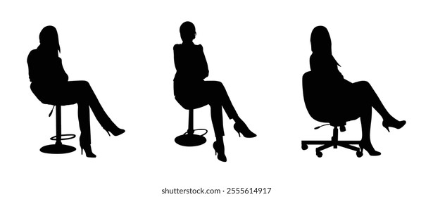 Conference seating or other meeting chairs vector set.