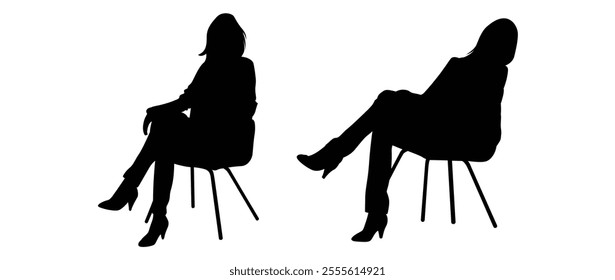 Conference seating or other meeting chairs vector set.