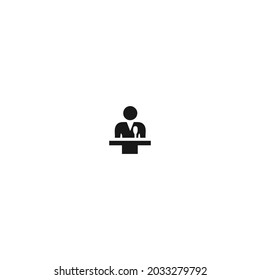 conference speaker black icon isolated white background, for web, app, and presentation 