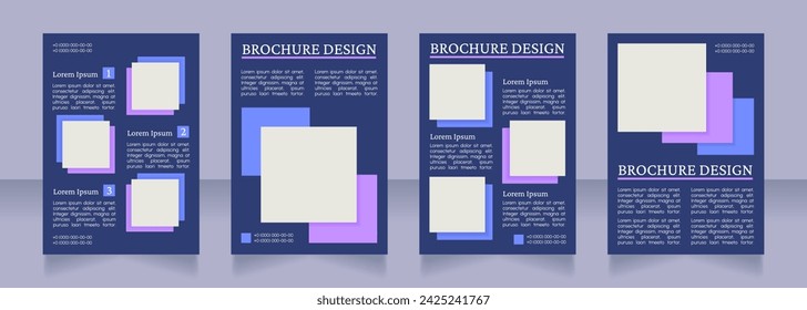 Oradores de conferencia que representan el diseño del diseño del folleto en blanco. Conjunto de plantillas de póster vertical con espacio de copia vacío para el texto. Recopilación de informes corporativos prefabricados. Páginas de papel de folleto editables