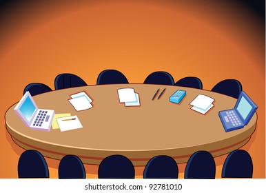 Conference Table Stock Vector (Royalty Free) 92781010 | Shutterstock