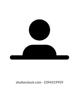 Icono de tabla de conferencia vector perfil de persona masculina símbolo de avatar para negocios en una ilustración de pictograma de glifo de color plano