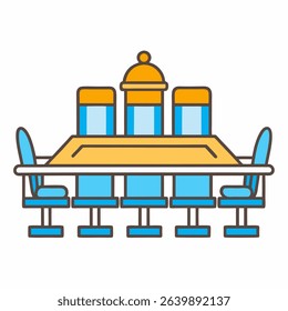 conference table lineart vector icon