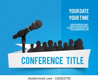 Conferentiesjabloonillustratie met ruimte voor uw teksten