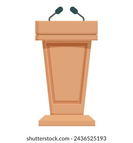 Conference tribune icon cartoon vector. Speaker orator. Speech design lecture