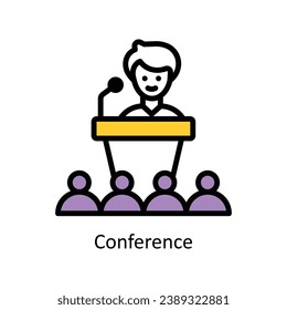 Conference vector  Filled outline Design illustration. Symbol on White background EPS 10 File