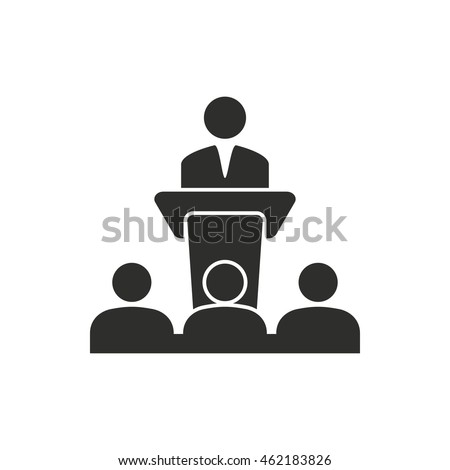 Conference Vector Icon Black Illustration Isolated Stock Vector ...