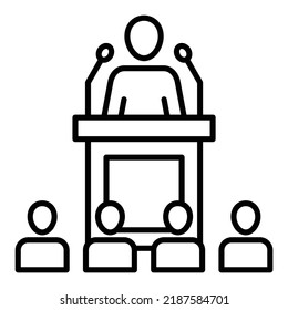 Conference vector icon. Can be used for printing, mobile and web applications.