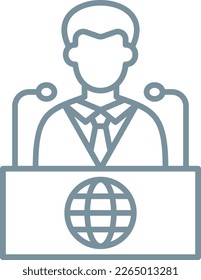 Icono de vector de conferencia. Se puede usar para imprimir, móviles y aplicaciones web.