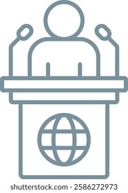 Conference vector icon. Can be used for printing, mobile and web applications.