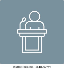 Ícone de vetor de conferência. Pode ser usado para impressão, aplicativos móveis e da Web.