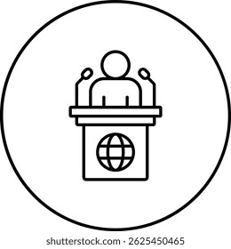 Conference vector icon. Can be used for printing, mobile and web applications.