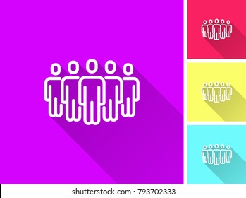 Conference vector icon with long shadow. Illustration isolated for graphic and web design.