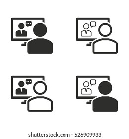 Conference vector icons set. Illustration isolated for graphic and web design.