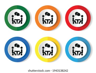 Conference vector icons set on white background for webdesign and mobile phone applications