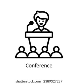 Conference vector  outline Design illustration. Symbol on White background EPS 10 File