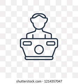 Conference vector outline icon isolated on transparent background, high quality linear Conference transparency concept can be used web and mobile