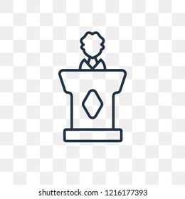 Conference vector outline icon isolated on transparent background, high quality linear Conference transparency concept can be used web and mobile