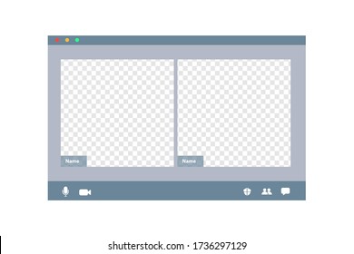 Conference Video Call Menu Template Working Stock Vector (Royalty Free ...