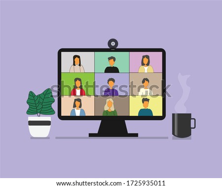 Conference video call, working from home