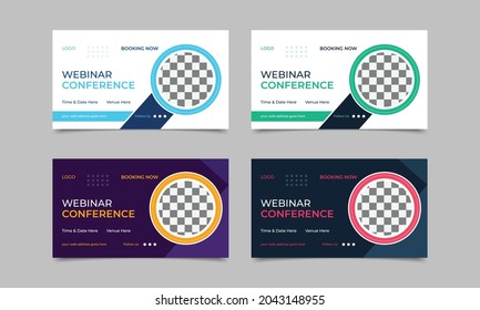 Conference web banner post template. Webinar invitation banner design template..eps