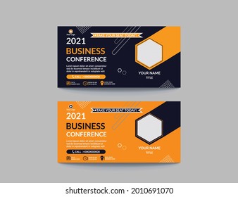 Conference Webinar Business horizontal web banner template design.online Business webinar invitation or live conference banner design, seminar or social web banner 
