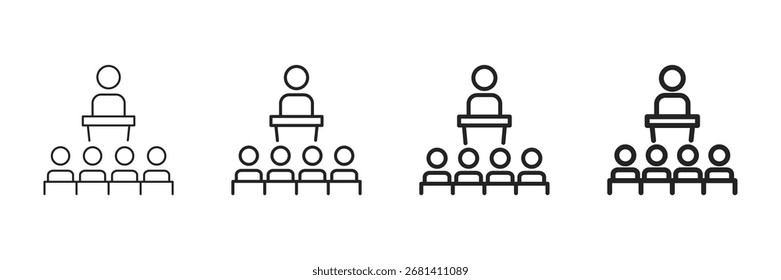 Conjunto de ícones de conferência - Conjunto de estilos de linha diferentes