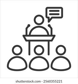Conferences Outline Icon Vector Illustration