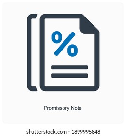 Confession and promissory note icon concept