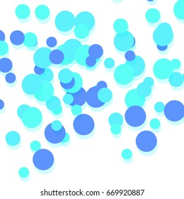 Confetti abstract background. Bright colorful blue vector confetti isolated on white background.