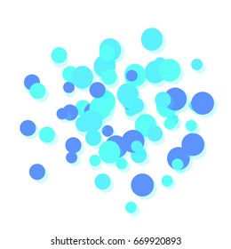 Confetti abstract background. Bright colorful blue vector confetti isolated on white background.