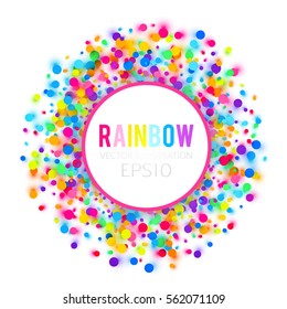 Confetti Abstract Circle Rainbow Background. Happy Holiday Design. Vector illustration