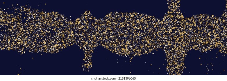 Confetti anniversary illuminated concept. Magic sparkle glitter background. Golden bright starred space design. Christmas holiday celebration texture. Sparkle luxury pattern design. 