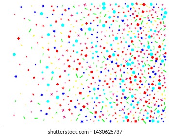 A confetti art background pictures. Colored hexagons, stars, ovals space. Confetti new background light.