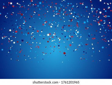 Confetti background for 4th July Independence Day holiday