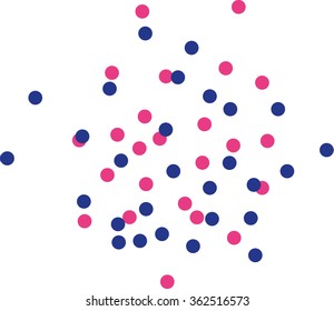 Confetti background blue and pink
