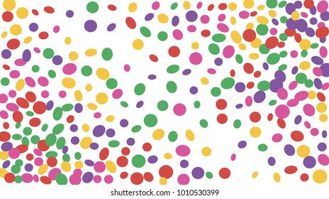 Confetti Background. Colorful Circles and Ellipses. Texture for Horizontal Poster