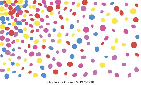 Confetti Background. Colorful Circles and Ellipses. Texture for Horizontal Poster