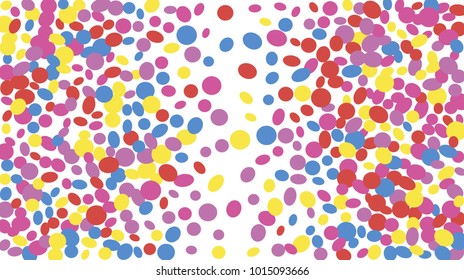 Confetti Background. Colorful Circles and Ellipses. Texture for Horizontal Poster