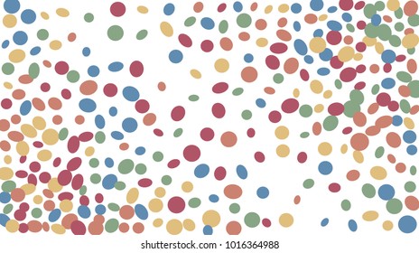 Confetti Background. Colorful Circles and Ellipses. Texture for Horizontal Poster