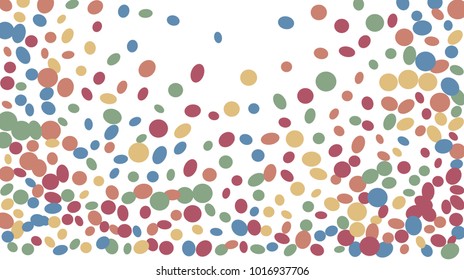 Confetti Background. Colorful Circles and Ellipses. Texture for Horizontal Poster