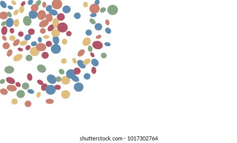 Confetti Background. Colorful Circles and Ellipses. Texture for Horizontal Poster