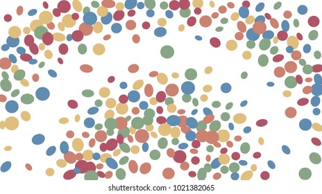 Confetti Background. Colorful Circles and Ellipses. Texture for Horizontal Poster