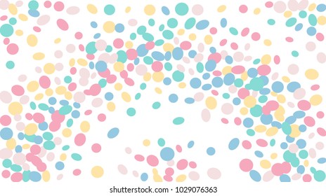 Confetti Background. Colorful Circles and Ellipses. Texture for Horizontal Poster