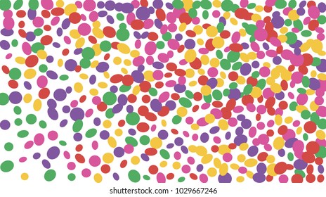 Confetti Background. Colorful Circles and Ellipses. Texture for Horizontal Poster