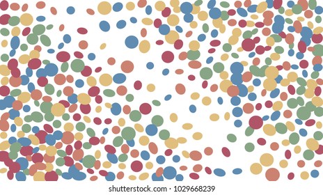 Confetti Background. Colorful Circles and Ellipses. Texture for Horizontal Poster