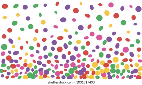 Confetti Background. Colorful Circles and Ellipses. Texture for Horizontal Poster