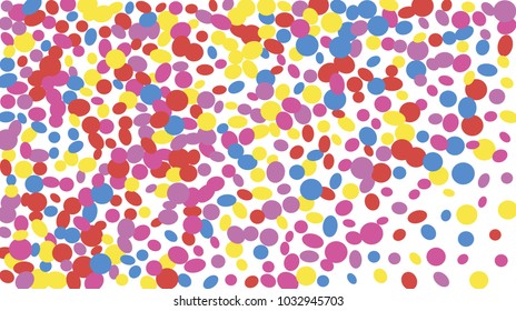 Confetti Background. Colorful Circles and Ellipses. Texture for Horizontal Poster