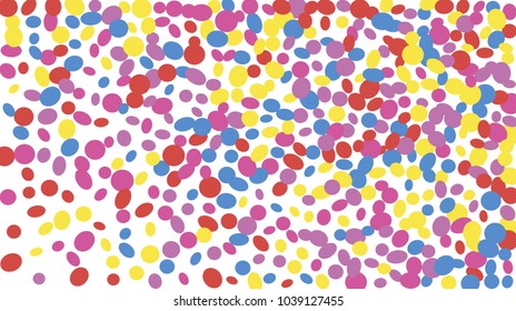 Confetti Background. Colorful Circles and Ellipses. Texture for Horizontal Poster